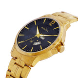 Maxima GOLD Men Dark Blue Dial Analogue Watch - 68973CMGY