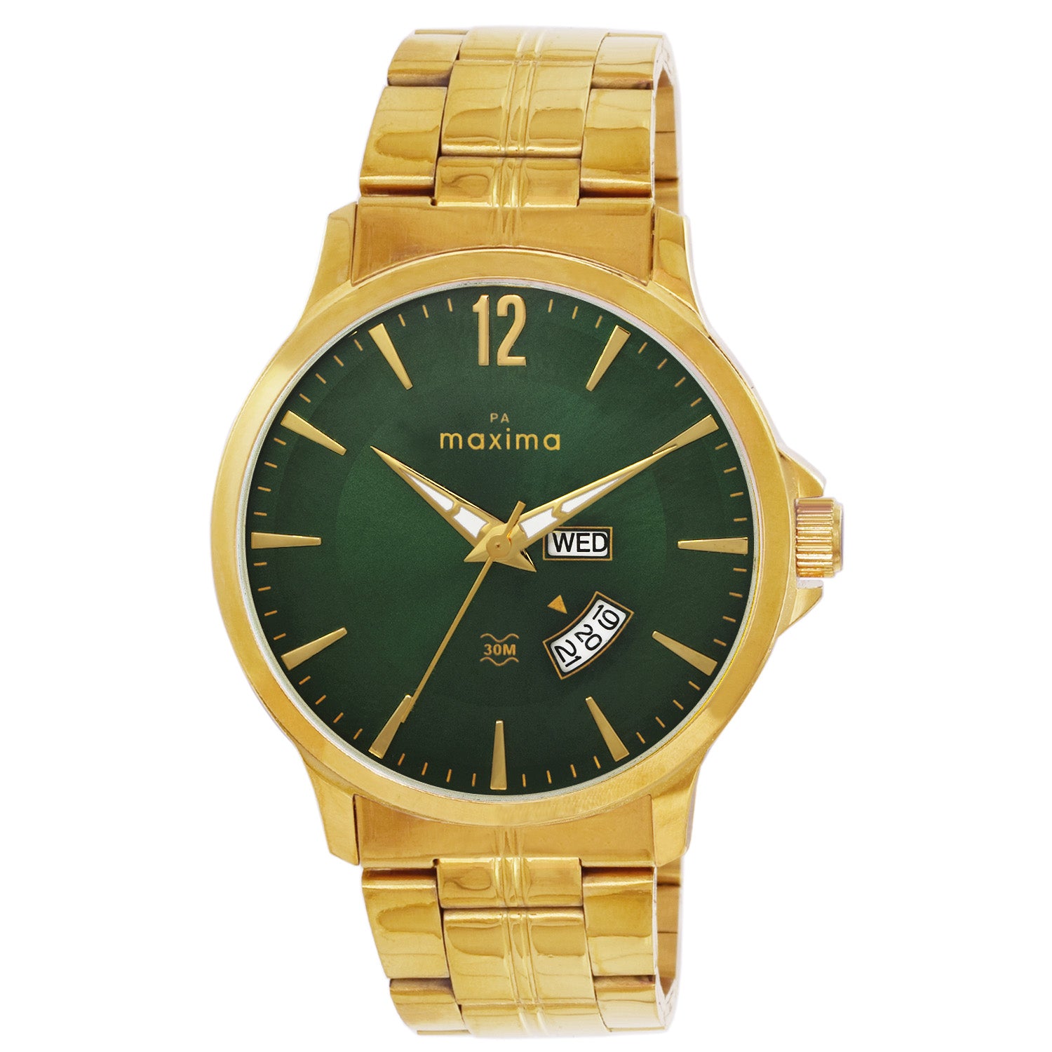 Maxima GOLD Men Green Dial Analogue Watch 68975CMGY