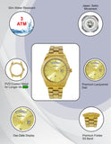 Maxima GOLD Men Gold Dial Analogue Watch - 69100CMGY