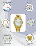 Maxima GOLD Men White Dial Analogue Watch - 69101CMGY