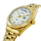 Maxima GOLD Men White Dial Analogue Watch - 69101CMGY