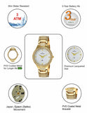 Maxima GOLD Women White Dial Analogue Watch - O-64022BMLY