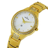 Maxima GOLD Women White Dial Analogue Watch - O-64022BMLY