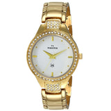 Maxima GOLD Women White Dial Analogue Watch - O-64022BMLY