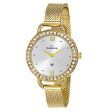 Maxima GOLD Women Silver Dial Analogue Watch - O-64334CMLY