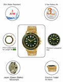 MAXIMA GOLD Men Green Dial Analogue Watch - O-68663CMGY