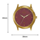 Maxima GOLD Men Burgundy Dial Analogue Watch - T-55660CMGY