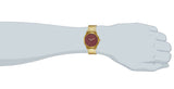 Maxima GOLD Men Burgundy Dial Analogue Watch - T-55660CMGY